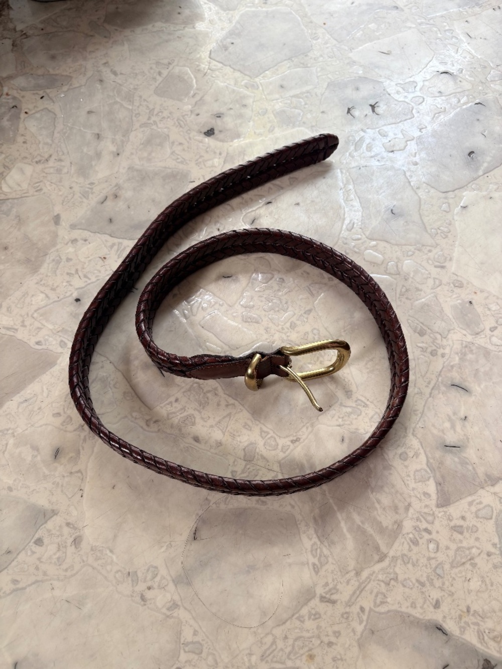 Coach Woven Braided Leather Belt – Mahogany Brown (36”) Model 5922